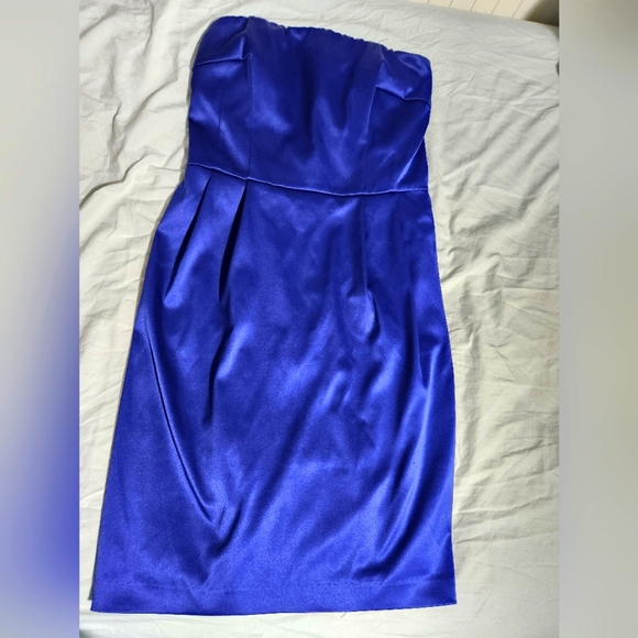 Royal Blue Mini Dress w Pockets - Picture 1 of 2